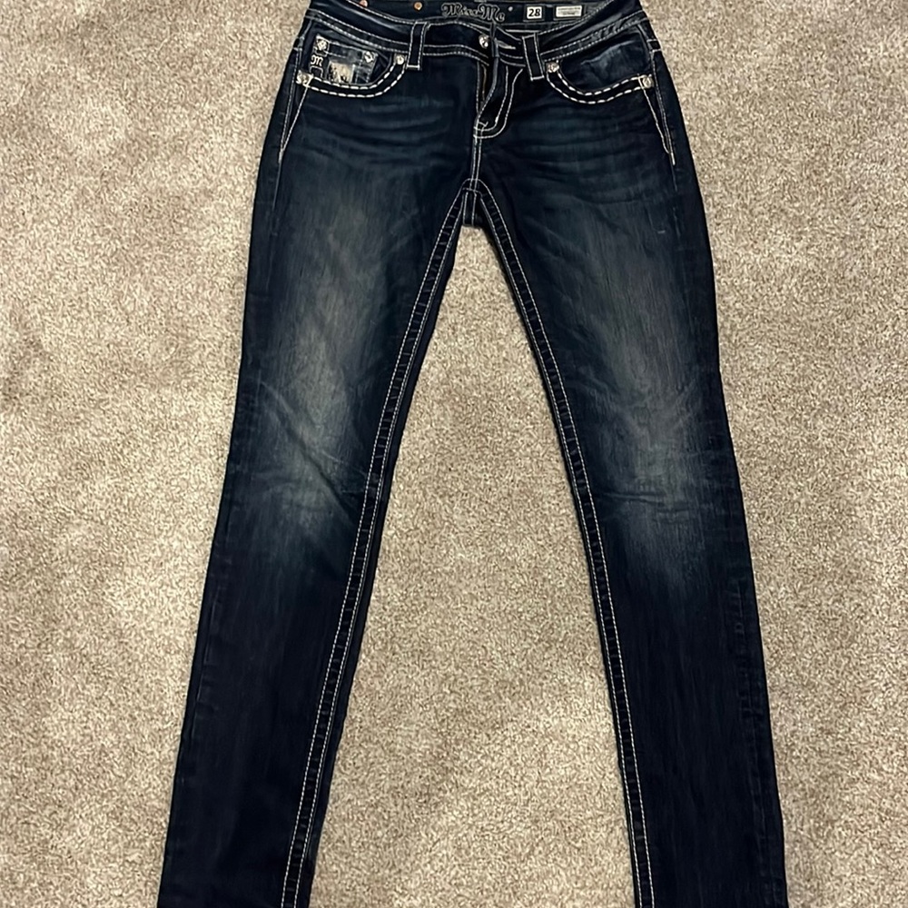 MissMe Signature Rise Skinny Jeans With Jewels